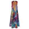 Wine Glasses Women's Maxi Dress Summer Sleeveless Casual Long Dresses with Pockets