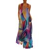 Wine Glasses Women's Maxi Dress Summer Sleeveless Casual Long Dresses with Pockets